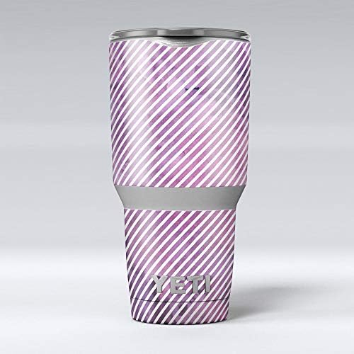 Дизайн Skinz Бели Наклонени линии на Върха на розови Изпарения - Набор от винил опаковки със стикер на кожата,