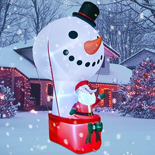 DearHouse 8-Крак Надуваем Коледа Дядо Коледа и Снежен човек с Цветни led Осветление, Коледно тържество, Надувное Обстановка За