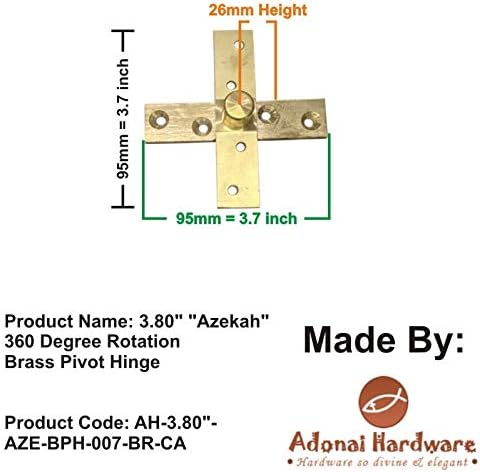Панта Adonai Hardware Azekah от месинг, със завъртане на 360 градуса (3,80 инча, сатинированная месинг - централна ос) (доставя