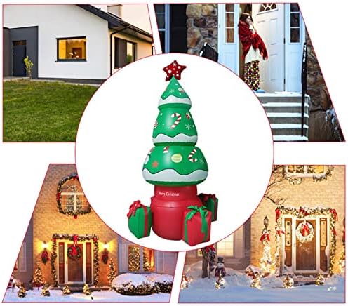 XUnion #GQTDQT Надуваема Коледна Елха с Led Светлини Украса на Двора, На Закрито, На Открито, В Двора, В Градината, Коледна Украса