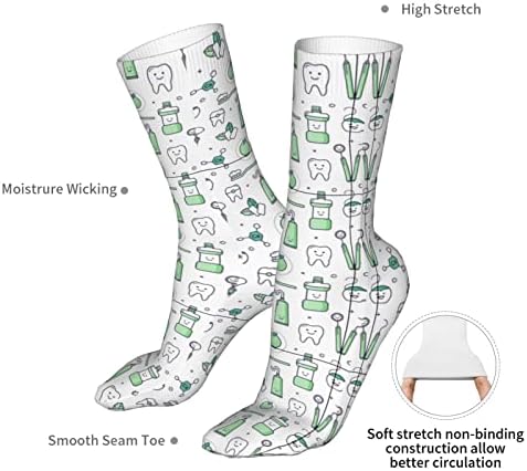 YYDSczc Стоматологични Модерни Ежедневни Чорапи Смешни Чорапи, Спортни Чорапи за Мъже И Жени, Подарък за Зъби Розов Размер-Голям