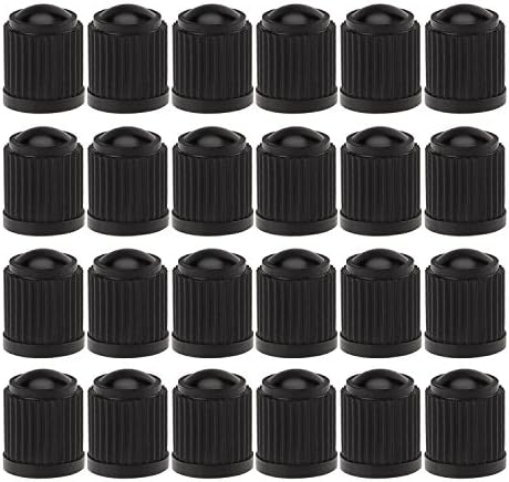 Sunmns 24 Опаковки Пылезащитных капачки за вентили на гуми за Автомобили, Мотоциклети, Камиони, Мотори (Черен)
