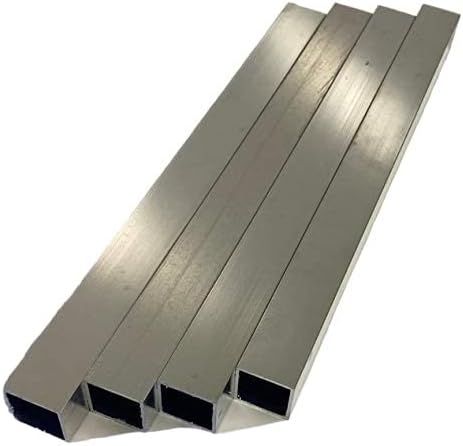 Гореща Обичай алуминиеви правоъгълни тръби 6063-T52, 1 x 1x 24, с дължина 0,63 инча (опаковка от 4 броя)