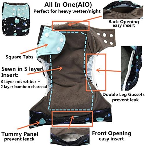 AIll in One Night Текстилен Пелена AIO С вшитой вложка За момчета еднократна употреба, който може да се пере