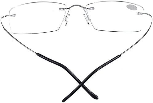 Jcerki Tao Bi Супер Лек Титанов Бифокални Очила За Четене Мъжки Дамски Модни Очила За Четене Без Рамки + Калъф
