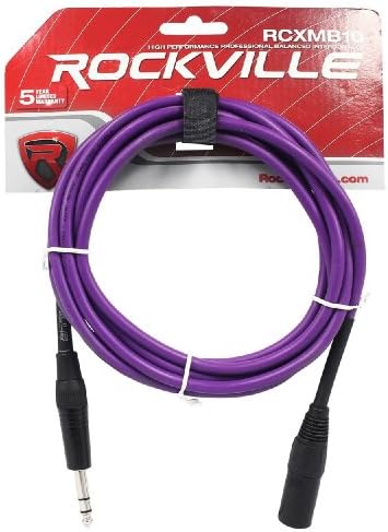 Rockville RCXMB10P 10' Штекерный кабел REAN XLR-1/4TRS Лилаво, Мед (RCXMB10-P)
