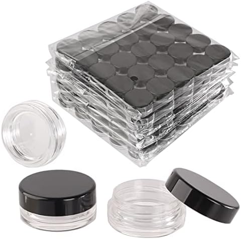 150шт празни 3g прозрачни кръгли малки пластмасови козметични съдове-саксии за грим, проба прах за балсама за устни на едро, 0,1 унция, миниатюрни кухненски съдове за к?