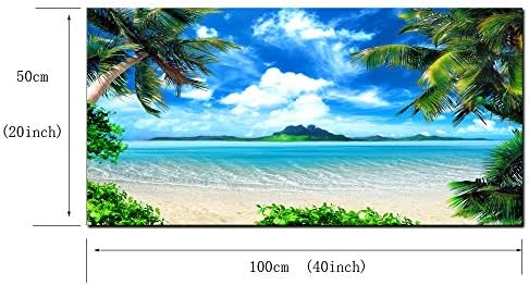DZL Art S72750 Платно Стенно Изкуство Океанските Вълни Кокосови Палми на Пясъчния Плаж, Морски Пейзаж Пейзаж Живопис Природа