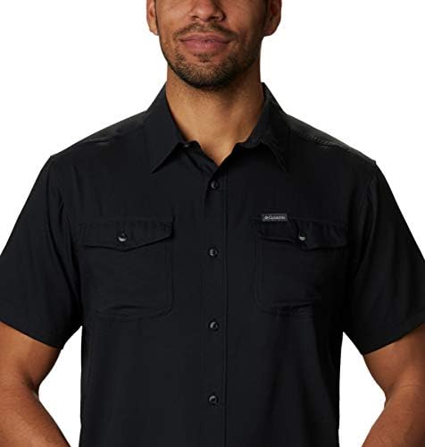 Однотонная риза Columbia Men ' s Utilizer II с къс ръкав, Влагоотводящая, Защита От Слънцето, Черна, X-Large