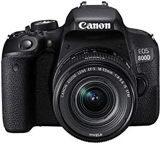 Цифров slr фотоапарат Canon EOS 800D, с обектив 18-55 is STM Черен цвят (международна модел без гаранция)