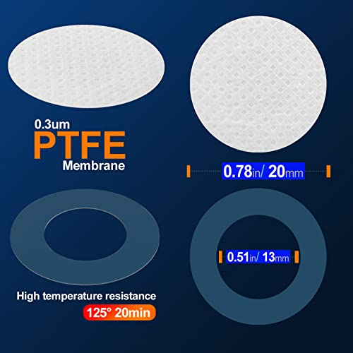 64шт Синтетичен Филтърен диск с Диаметър 20 мм, Гидрофобная Мембрана от PTFE, Размер на порите 0,3 микрона, Силно