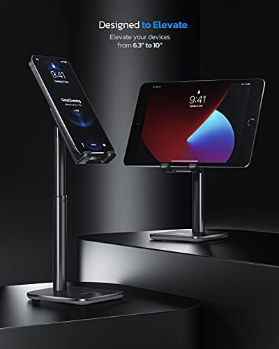 Поставка за телефон Nulaxy, Поставка за мобилен телефон с регулируем ъгъл на наклона на височината, стойка за телефон на бюрото, който е Съвместим с iPhone12 Mini 11 Pro Xs-Xs Max Xr X